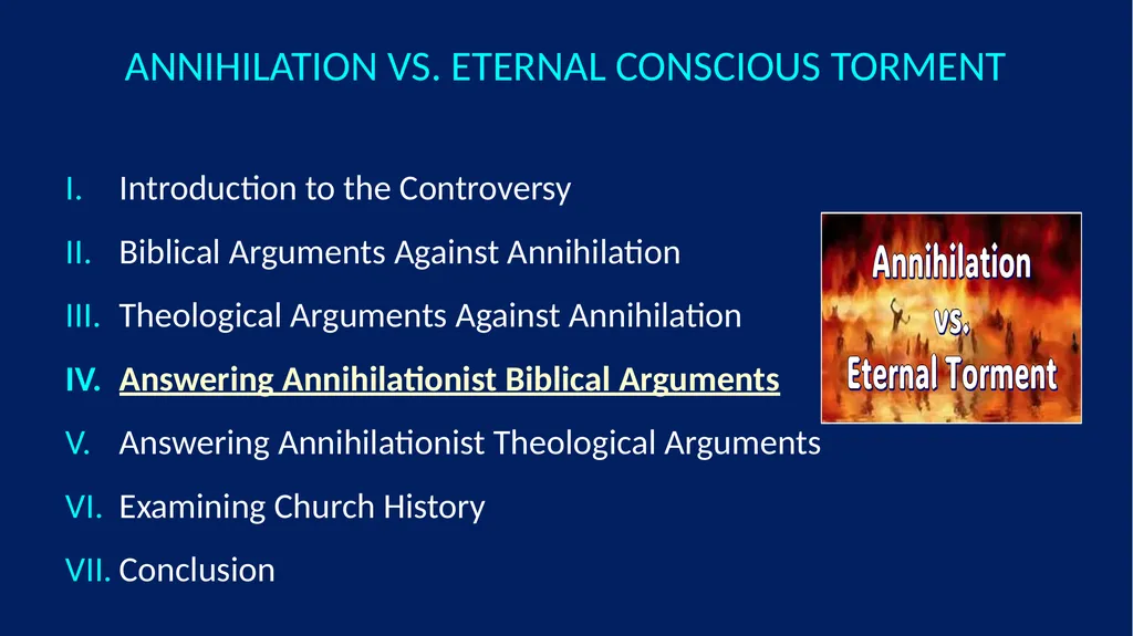 Annihilation vs. Eternal Torment ANNIHILATION VS. - slide 10 of 44