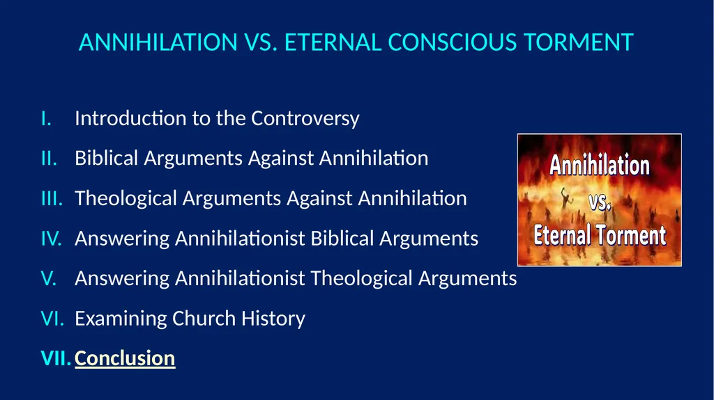 Annihilation vs. Eternal Torment ANNIHILATION VS. - slide 42 of 44