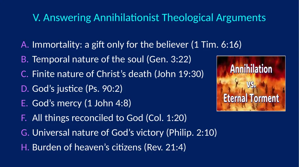 Annihilation vs. Eternal Torment ANNIHILATION VS. - slide 14 of 44
