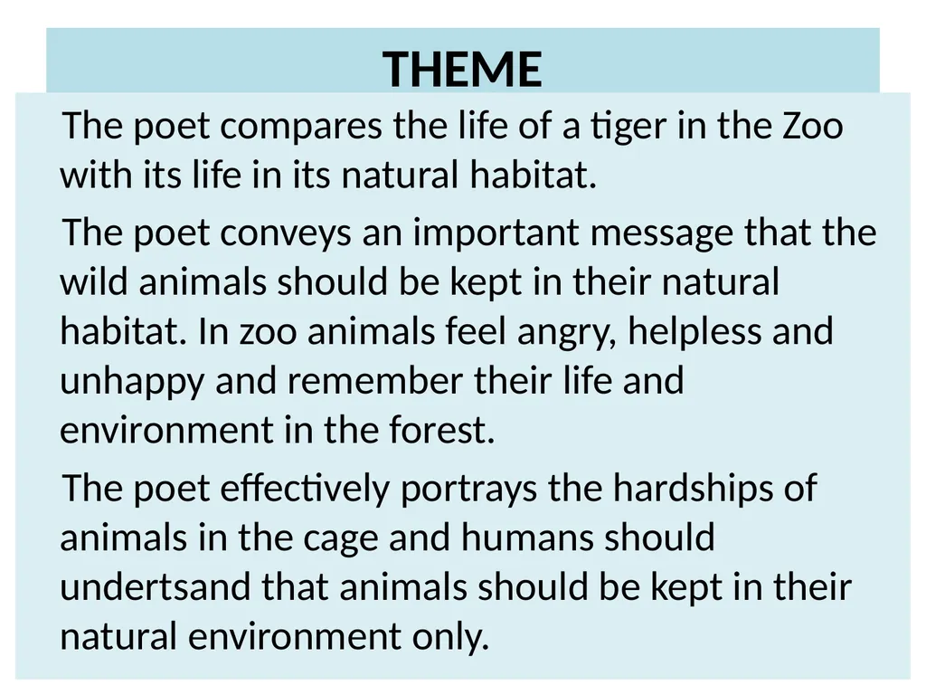 CLASS X FIRST FLIGHT A TIGER IN THE ZOO BY: - slide 11 of 11