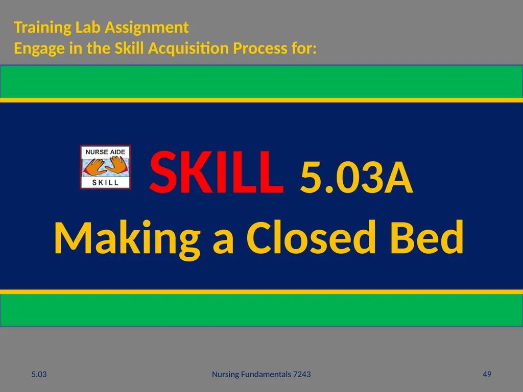 Understand nurse aide’s role in creating a safe - slide 49 of 52