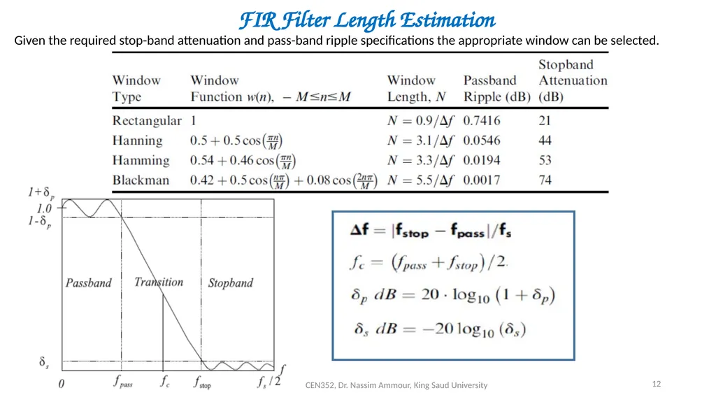 Chapter 7 Digital Filter Design CEN352, Dr. Nassim - slide 12 of 37