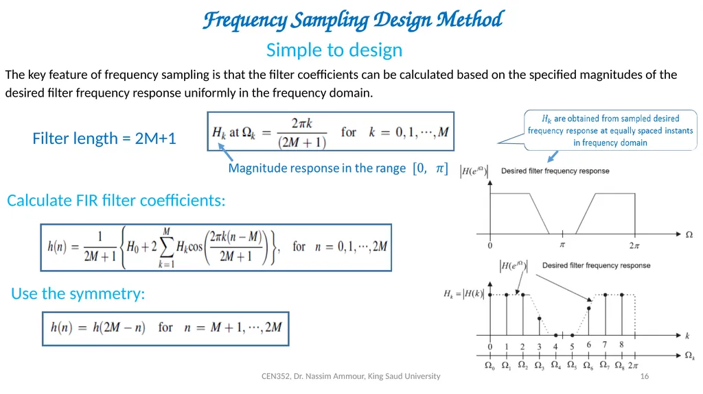 Chapter 7 Digital Filter Design CEN352, Dr. Nassim - slide 16 of 37