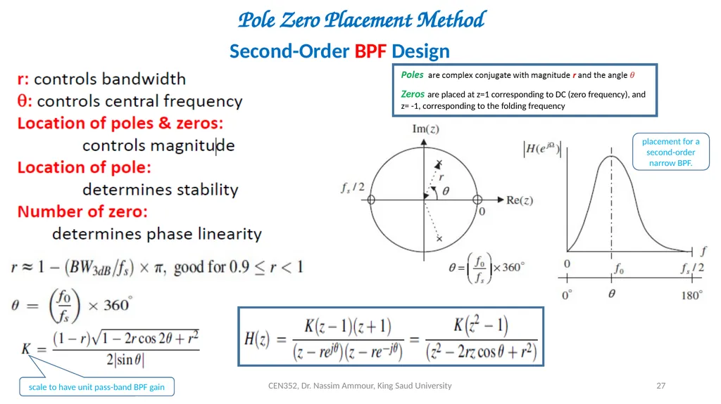 Chapter 7 Digital Filter Design CEN352, Dr. Nassim - slide 27 of 37
