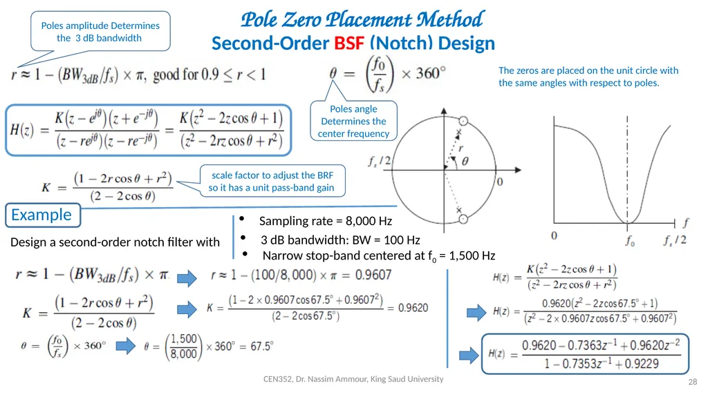 Chapter 7 Digital Filter Design CEN352, Dr. Nassim - slide 28 of 37