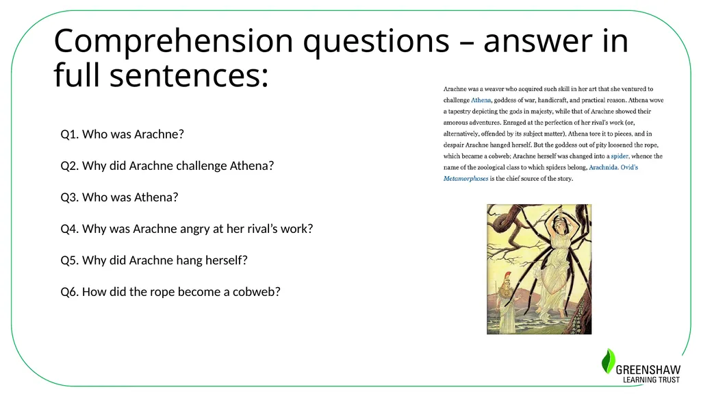 Arachne character analysis Who is Arachne? Lesson - slide 4 of 5