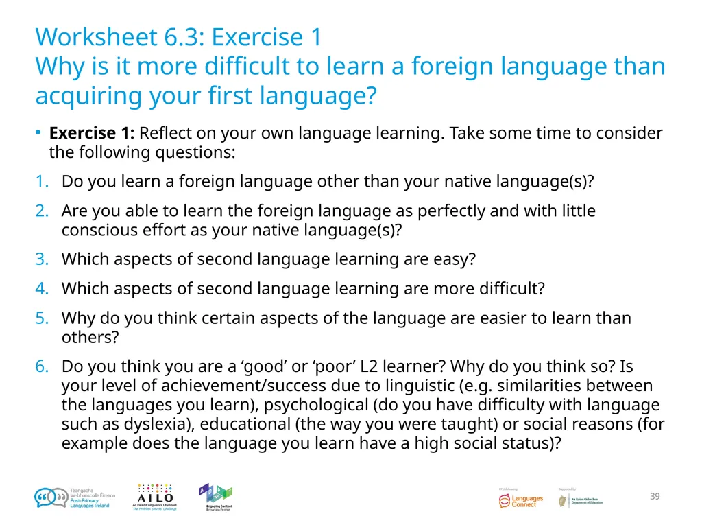 Introduction to Language Acquisition Linguistics - slide 39 of 46