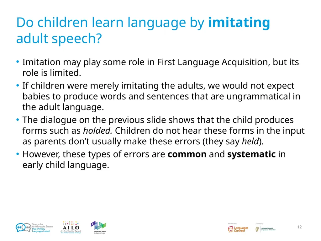 Introduction to Language Acquisition Linguistics - slide 12 of 46