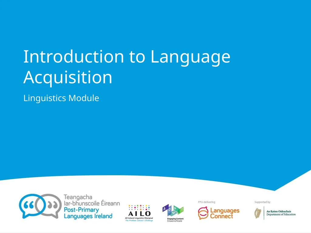 Introduction to Language Acquisition Linguistics - slide 1 of 46