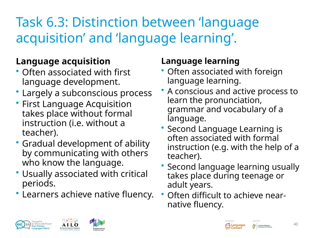 Introduction to Language Acquisition Linguistics - slide 40 of 46