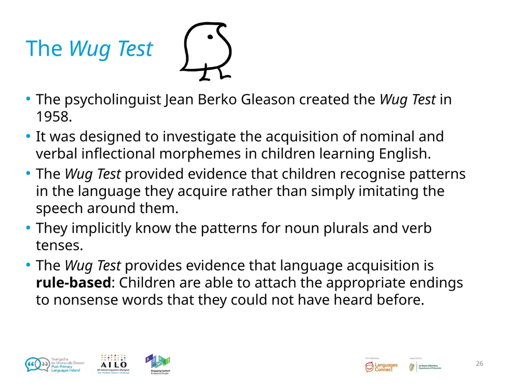 Introduction to Language Acquisition Linguistics - slide 26 of 46