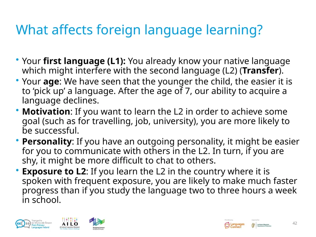 Introduction to Language Acquisition Linguistics - slide 42 of 46