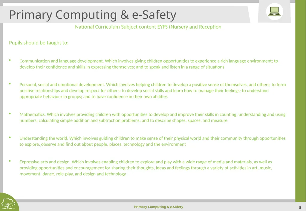 Primary Computing & e-Safety Primary Computing & - slide 5 of 56