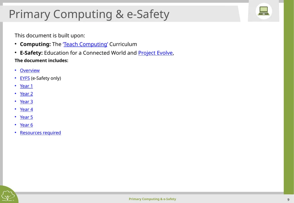 Primary Computing & e-Safety Primary Computing & - slide 9 of 56