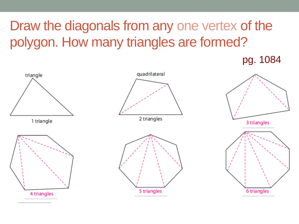 Objective: Explore Interior Angles of Polygons - slide 19 of 37