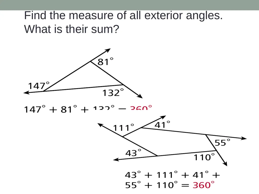 Objective: Explore Interior Angles of Polygons - slide 32 of 37