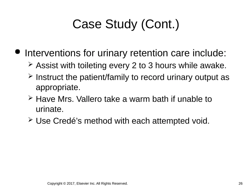 Chapter 46 Urinary Elimination Copyright © 2017, - slide 26 of 39