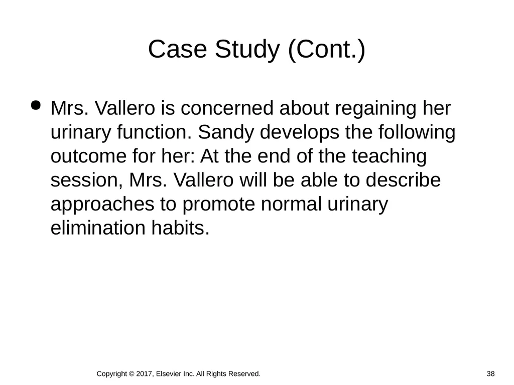 Chapter 46 Urinary Elimination Copyright © 2017, - slide 38 of 39