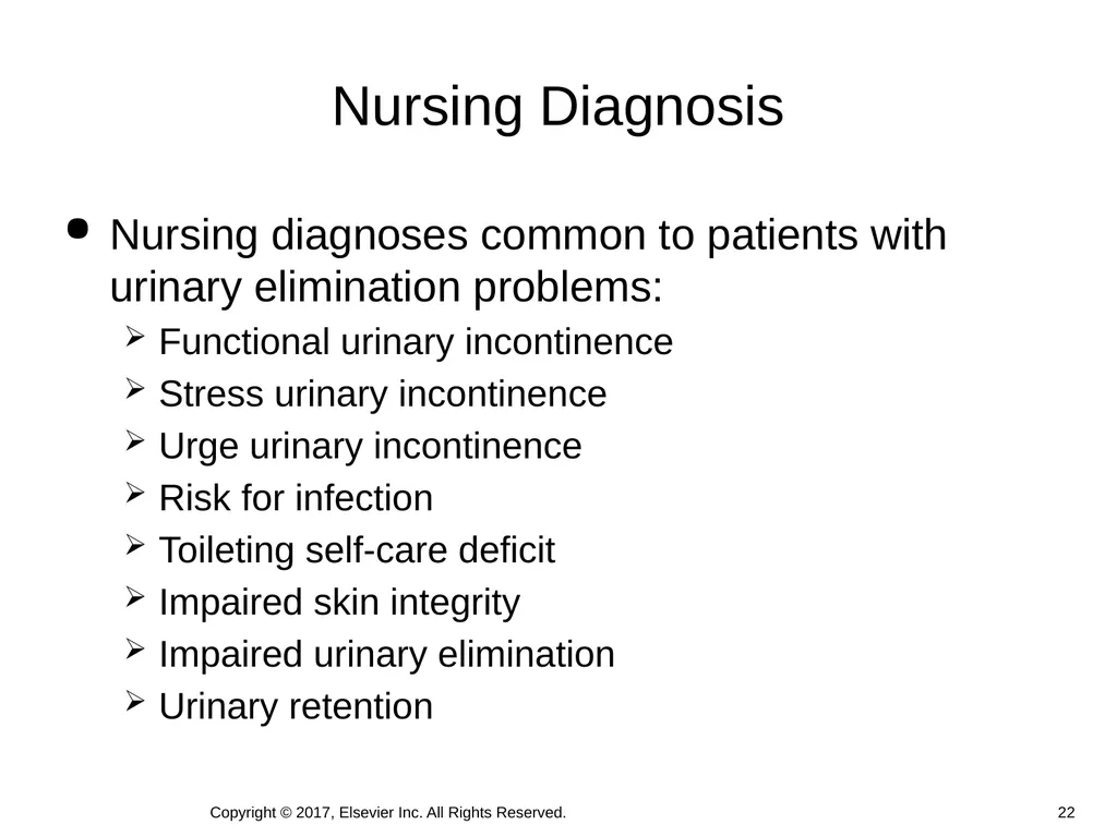 Chapter 46 Urinary Elimination Copyright © 2017, - slide 22 of 39