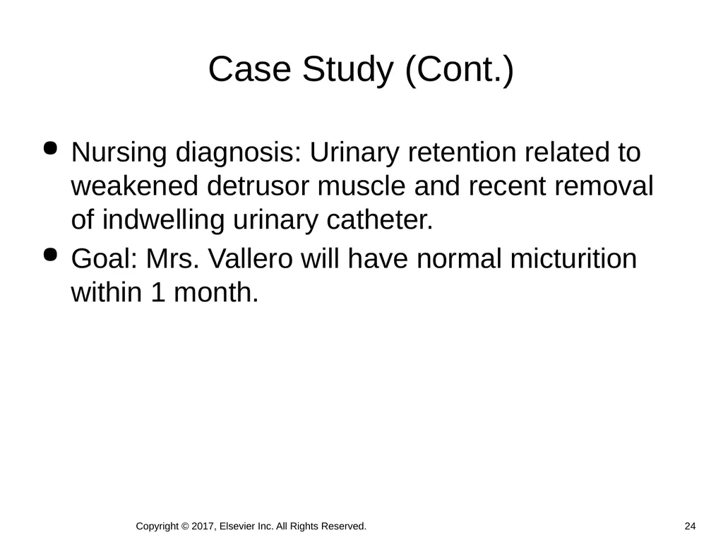 Chapter 46 Urinary Elimination Copyright © 2017, - slide 24 of 39
