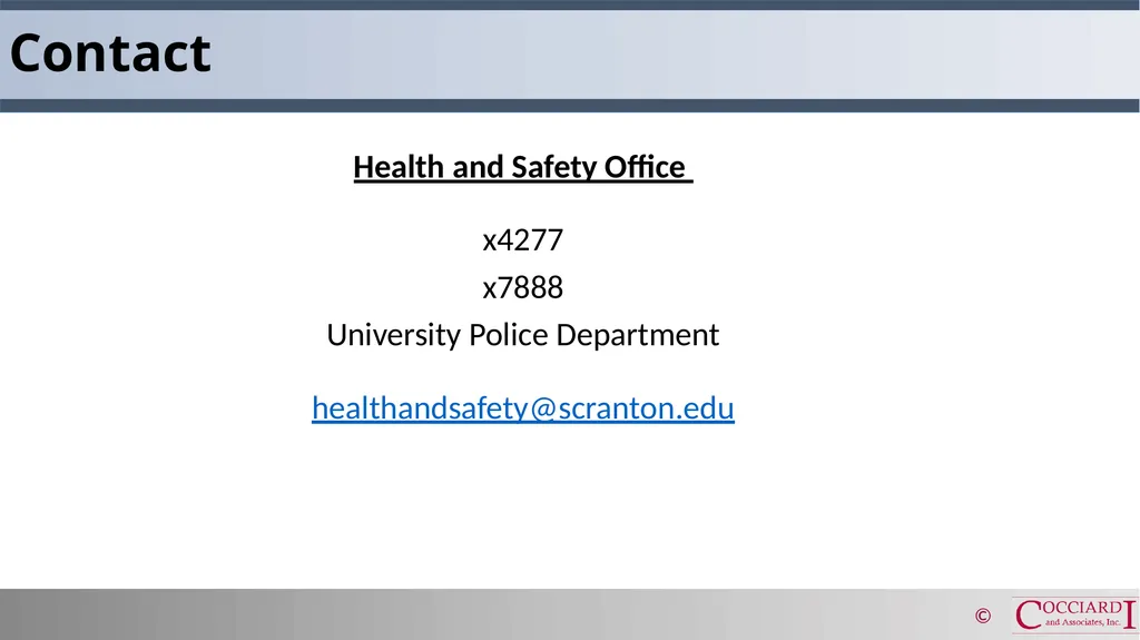 IACUC Occupational Health & Safety Programs Goals - slide 10 of 10