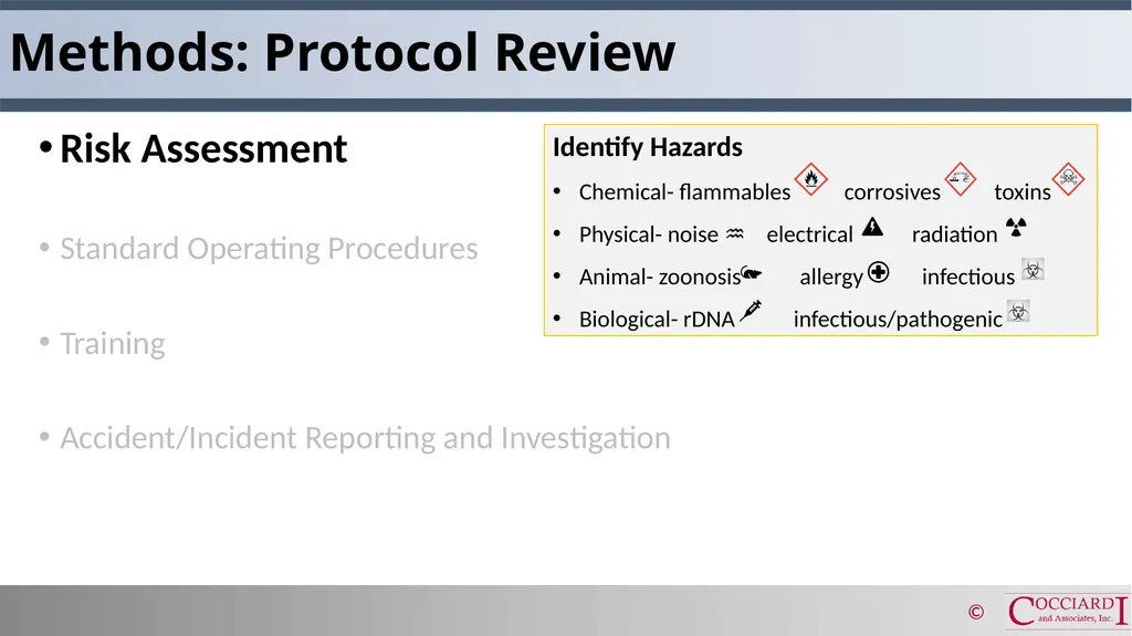IACUC Occupational Health & Safety Programs Goals - slide 5 of 10