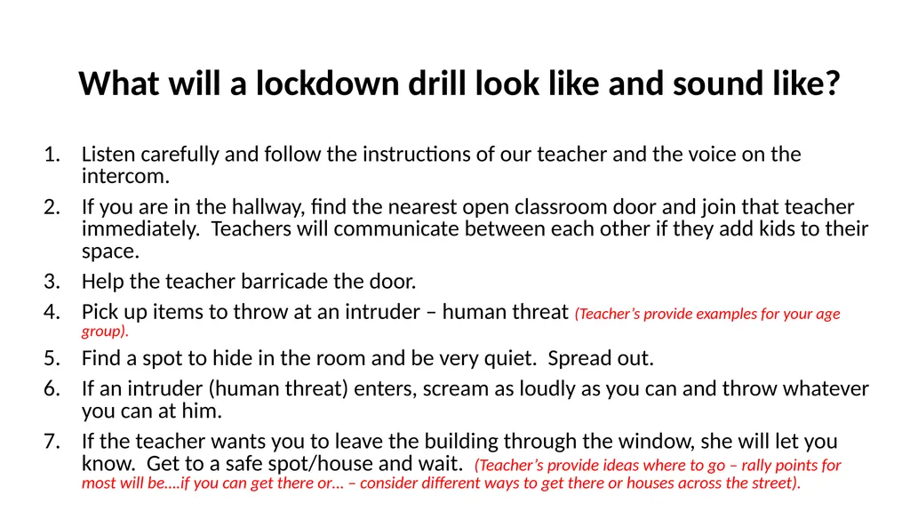 A Lockdown drill Shelter in Place Three general - slide 9 of 12