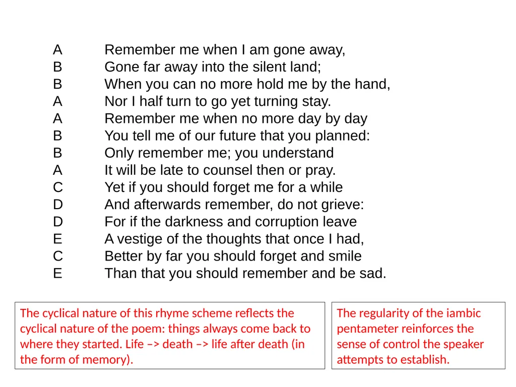 Remember By Christina Rossetti 1830-1894 Remember - slide 18 of 23
