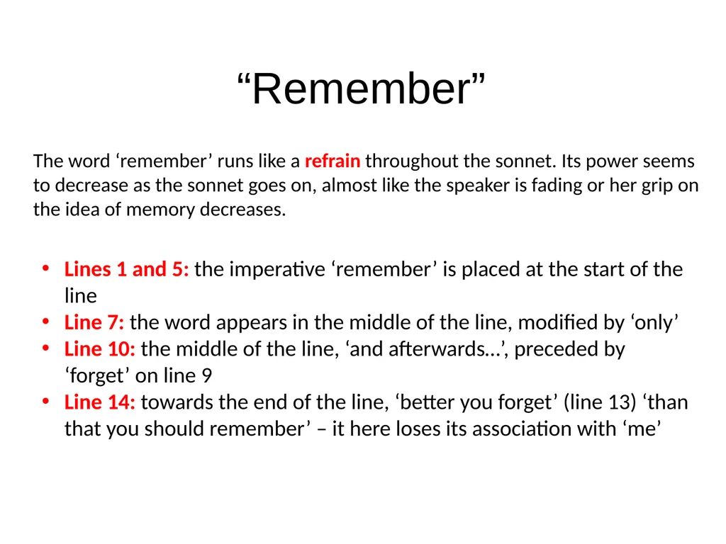 Remember By Christina Rossetti 1830-1894 Remember - slide 15 of 23
