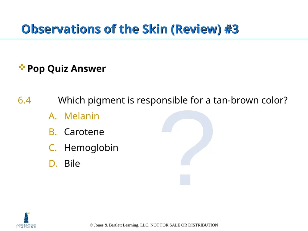 Chapter 6: The Integumentary System Overview Key - slide 50 of 84