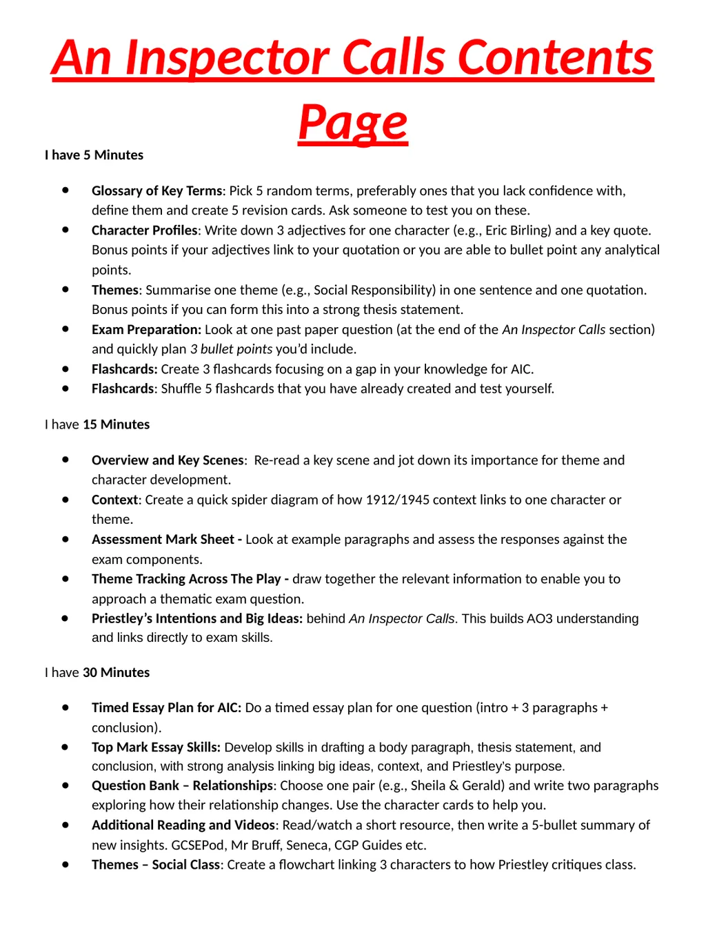 Revision Pack: Literature Paper Two An Inspector - slide 2 of 72