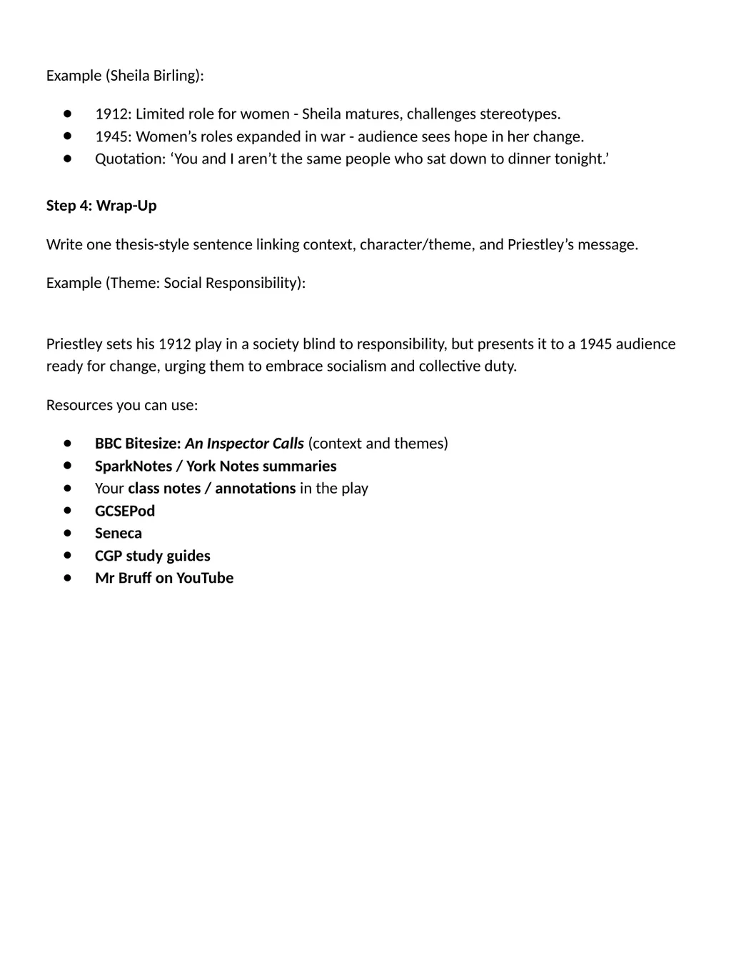 Revision Pack: Literature Paper Two An Inspector - slide 10 of 72