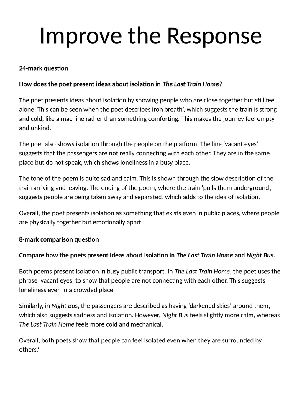 Revision Pack: Literature Paper Two An Inspector - slide 60 of 72