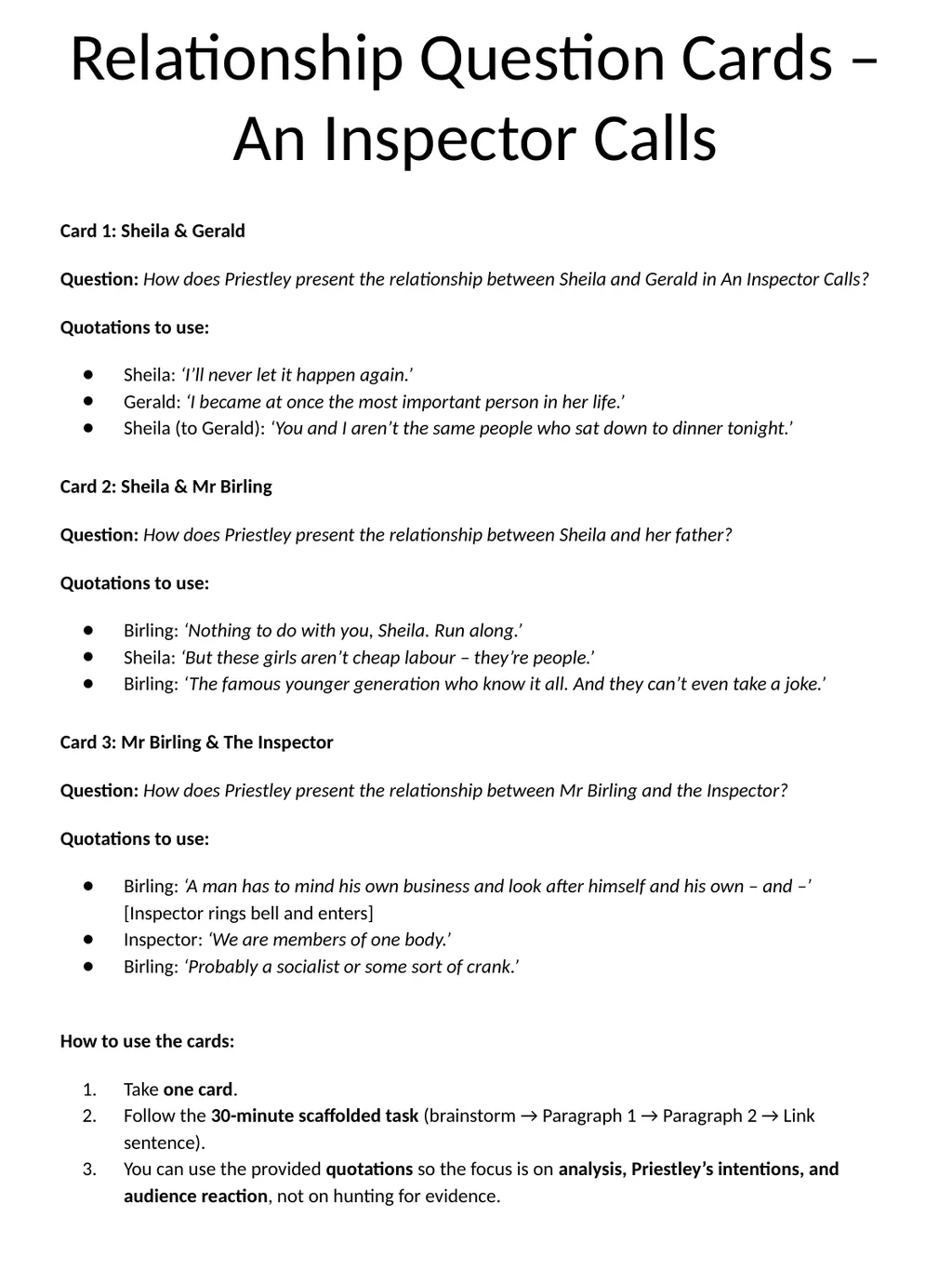 Revision Pack: Literature Paper Two An Inspector - slide 20 of 72