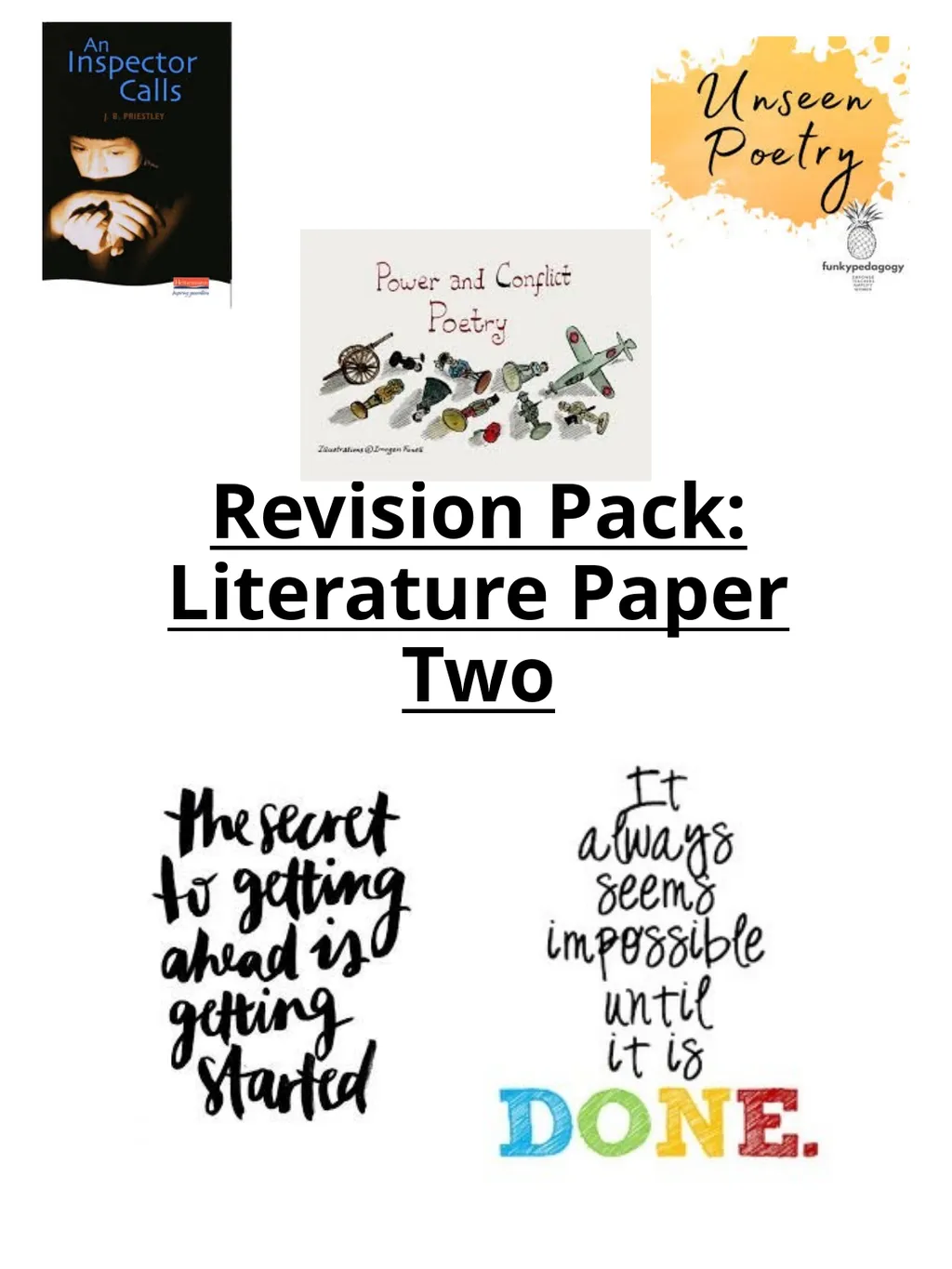 Revision Pack: Literature Paper Two An Inspector - slide 1 of 72