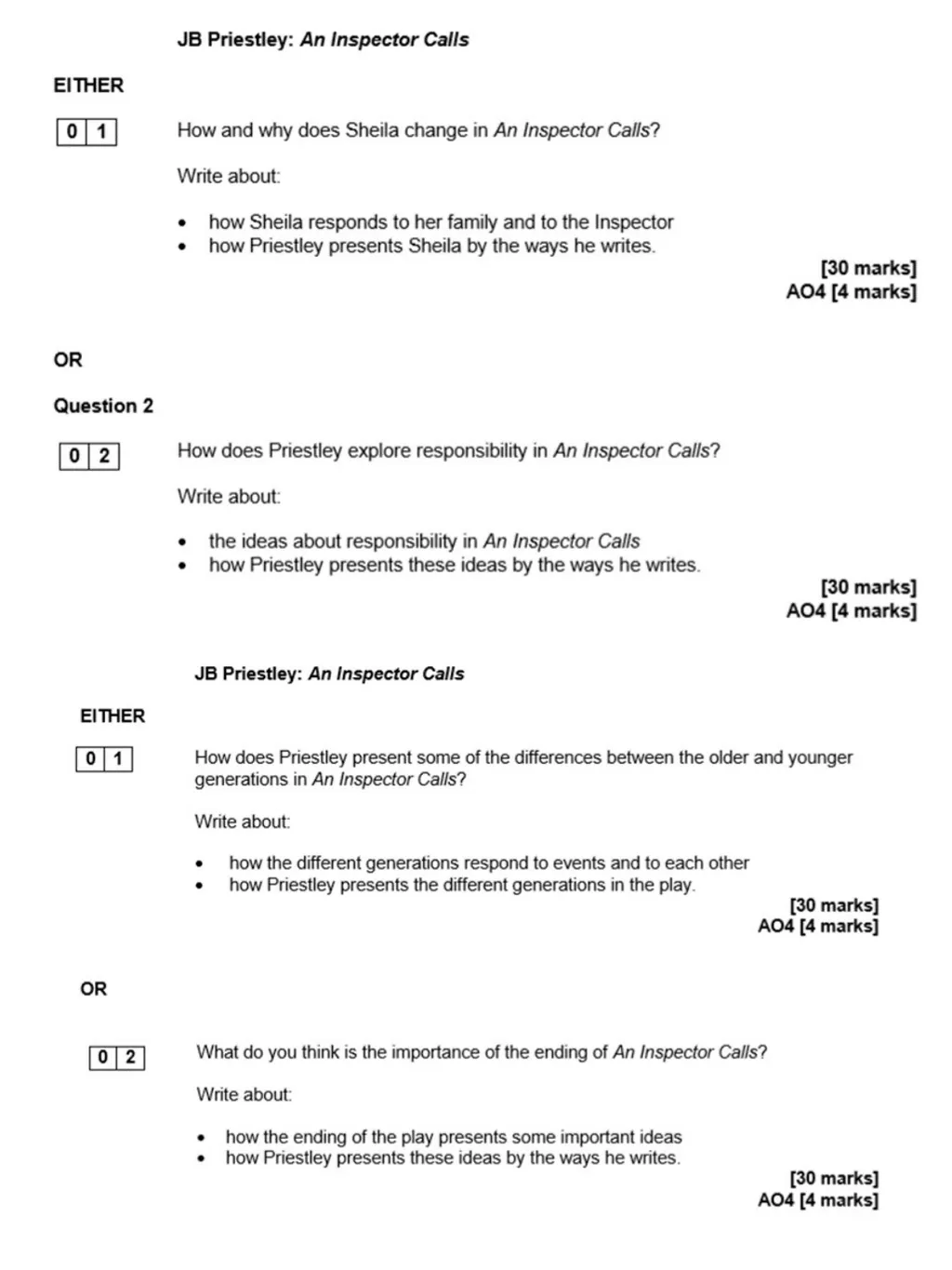 Revision Pack: Literature Paper Two An Inspector - slide 27 of 72