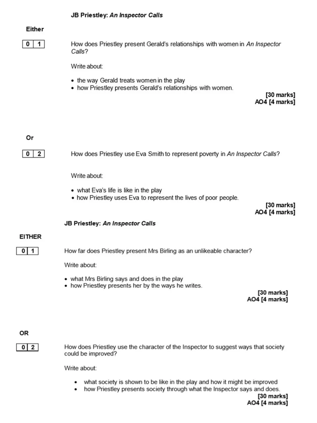 Revision Pack: Literature Paper Two An Inspector - slide 28 of 72
