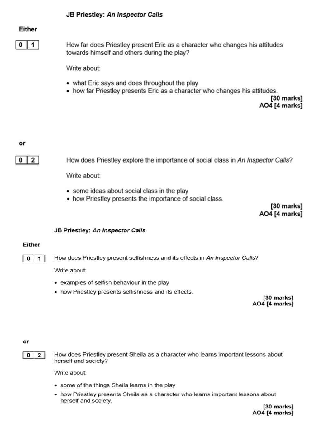 Revision Pack: Literature Paper Two An Inspector - slide 29 of 72