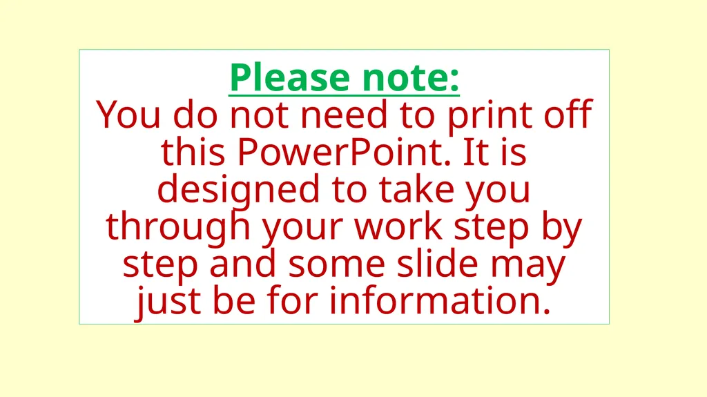 Please note: You do not need to print off this - slide 1 of 16