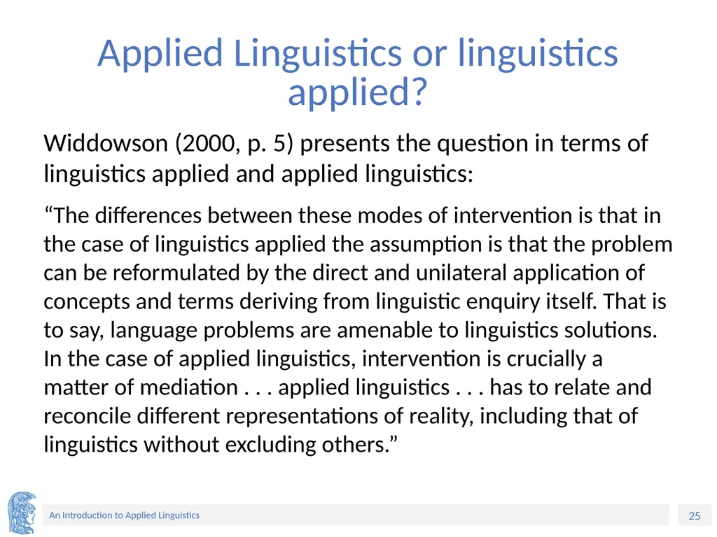 Applied Linguistics to Foreign Language Teaching - slide 25 of 39