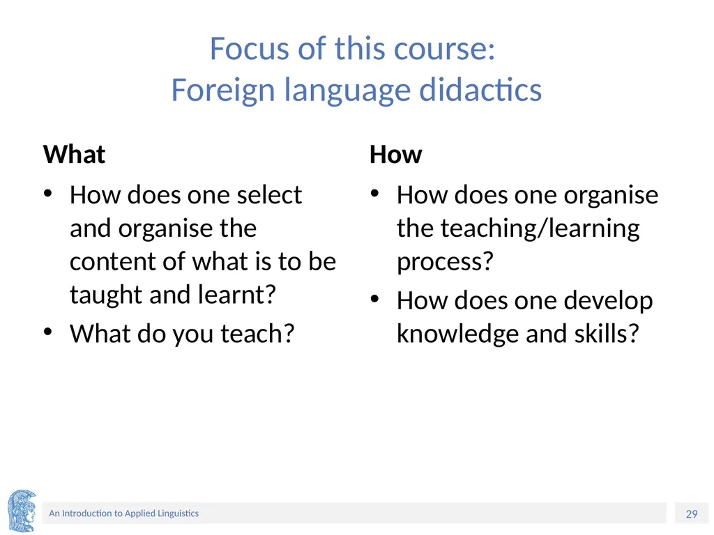 Applied Linguistics to Foreign Language Teaching - slide 29 of 39