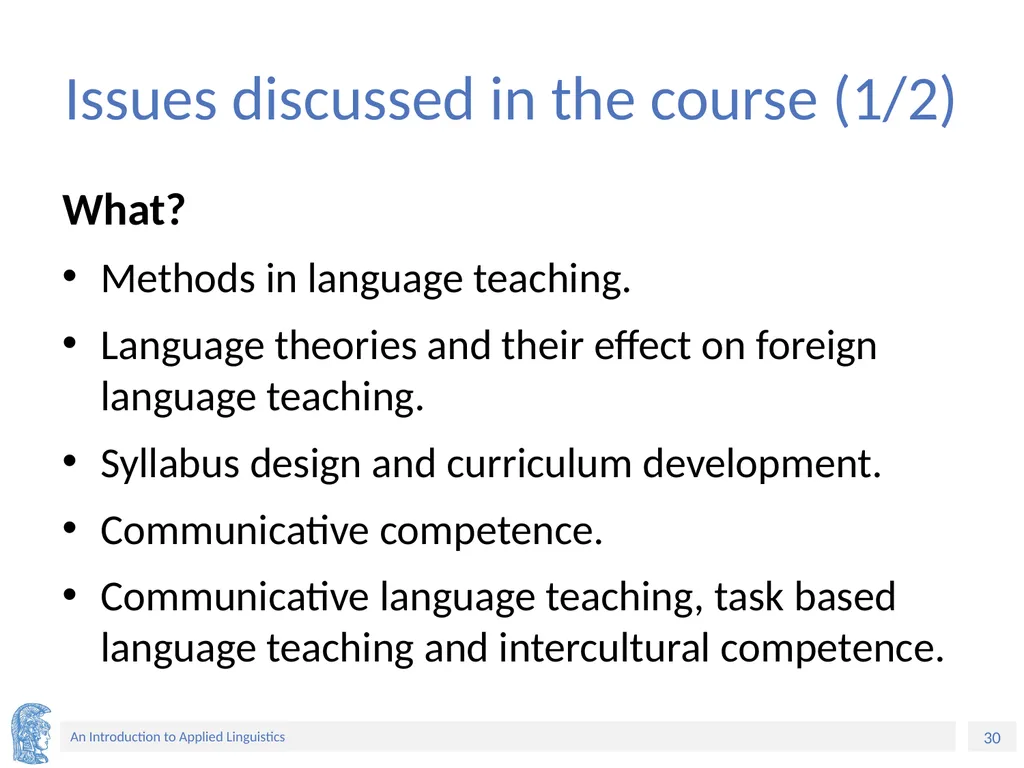 Applied Linguistics to Foreign Language Teaching - slide 30 of 39