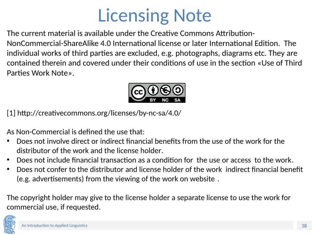 Applied Linguistics to Foreign Language Teaching - slide 38 of 39