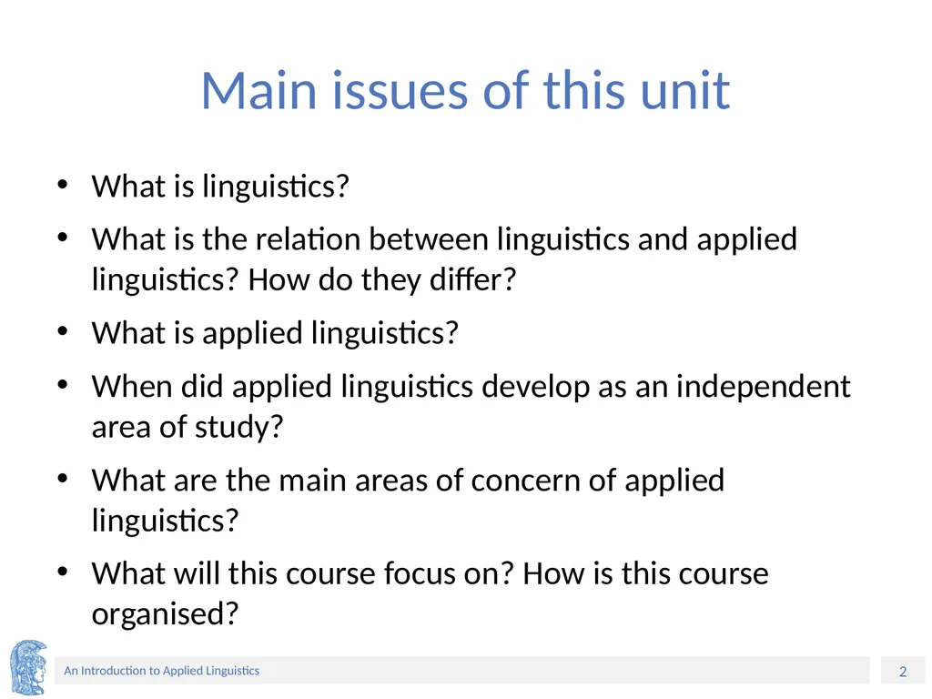 Applied Linguistics to Foreign Language Teaching - slide 2 of 39