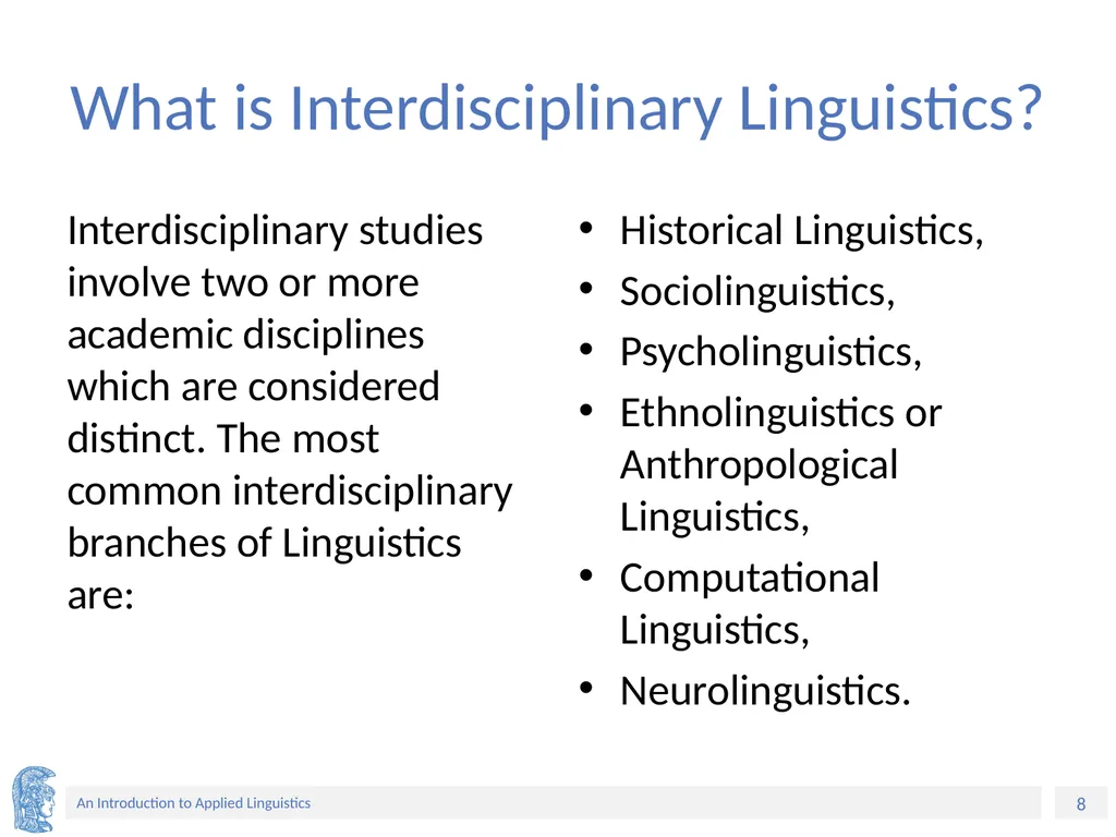 Applied Linguistics to Foreign Language Teaching - slide 8 of 39