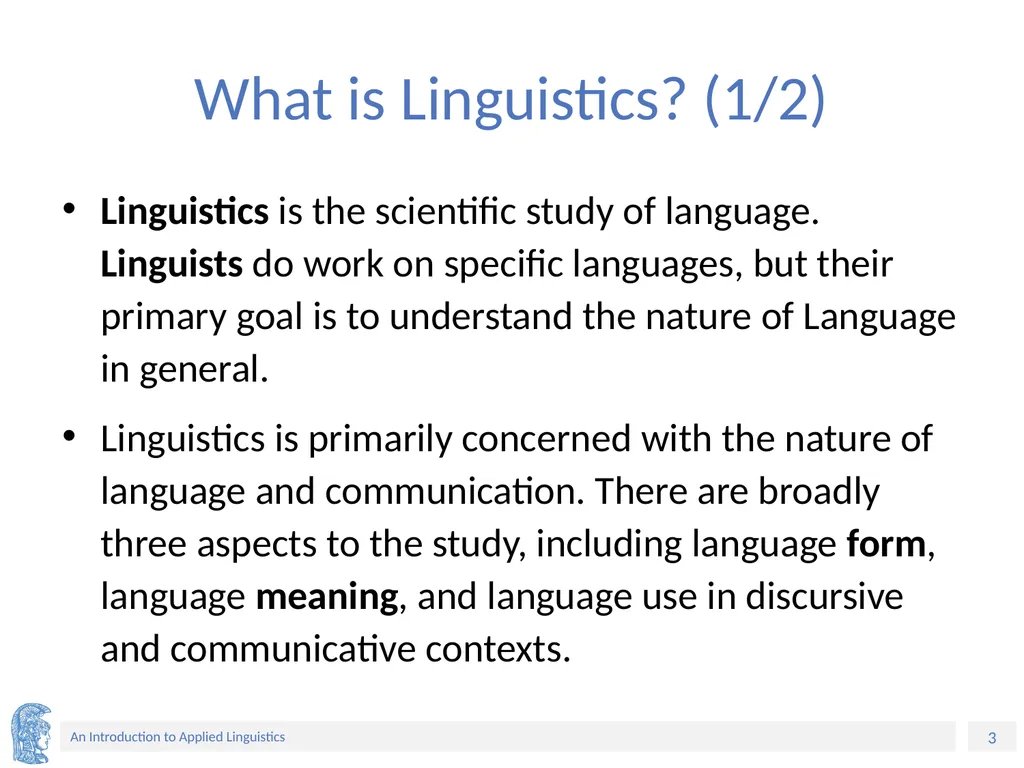Applied Linguistics to Foreign Language Teaching - slide 3 of 39