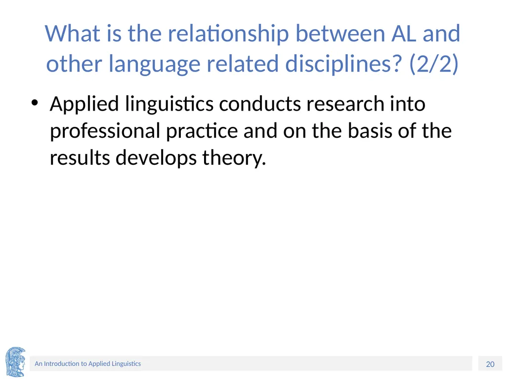 Applied Linguistics to Foreign Language Teaching - slide 20 of 39