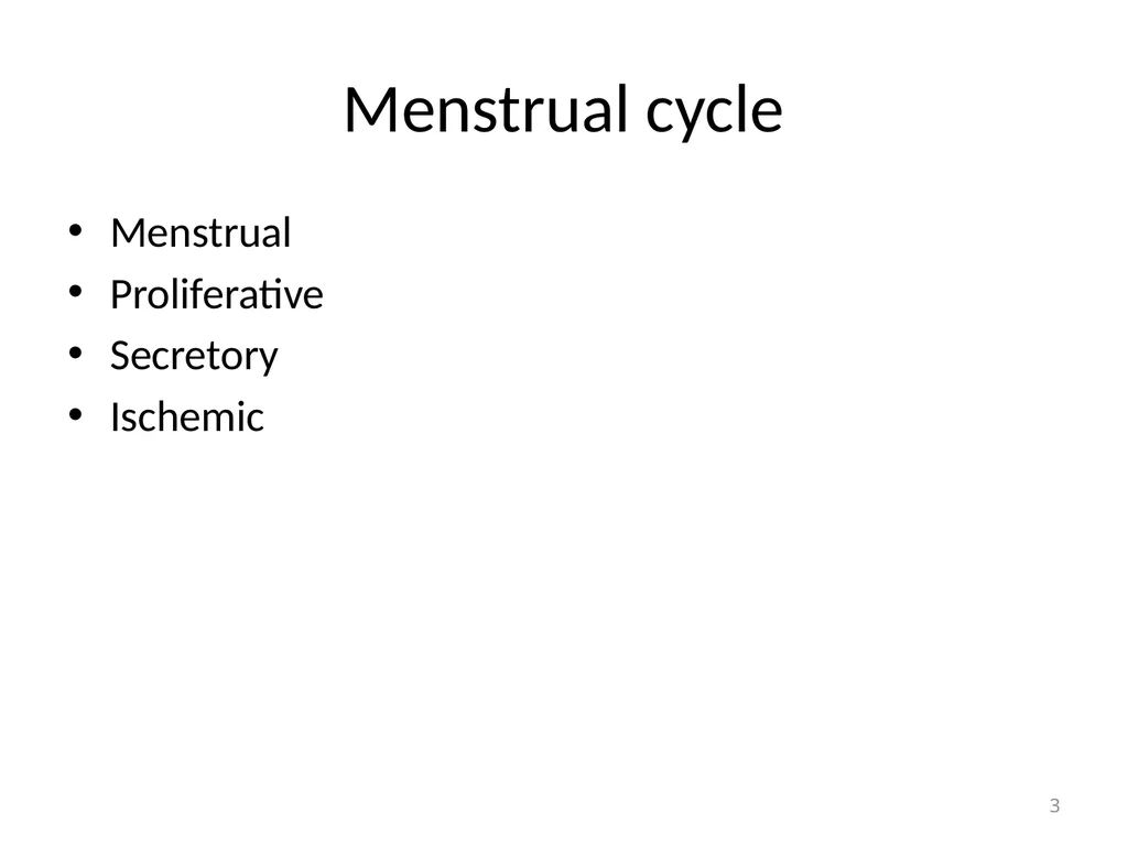 Objectives Menstruation Hormone function - slide 3 of 58