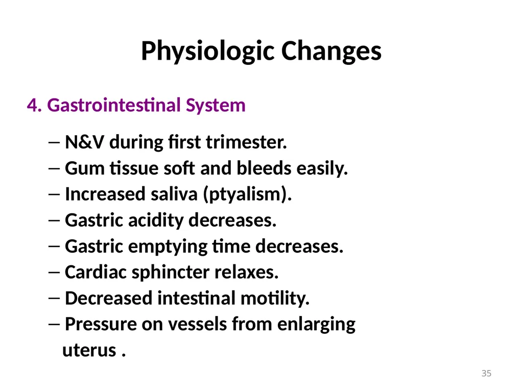 Objectives Menstruation Hormone function - slide 35 of 58