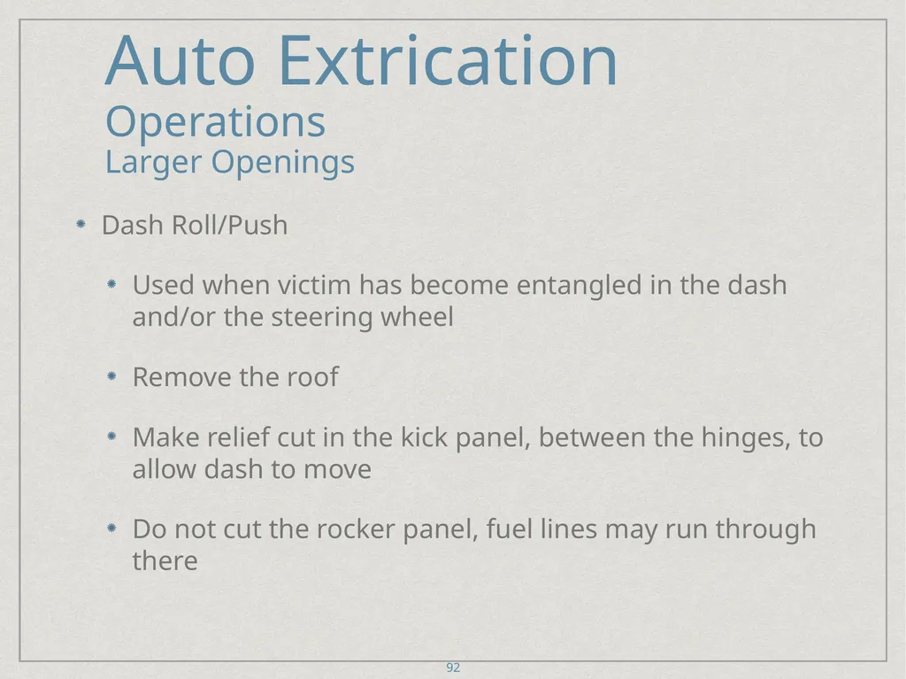 Auto Extrication FFDSD ACADEMY ORIENTATION 16 1 - slide 92 of 122